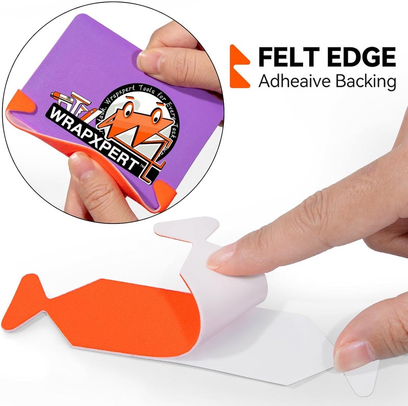 WRAPXPERT Pre-Cut 10pcs Squeegee Felts,Orange Felt Tape with Adhesive Backing Fit 4-inchs, Vinyl Squeegee Buffer for Window Tint Kit, Vinyl Wrap Tools - Image 3